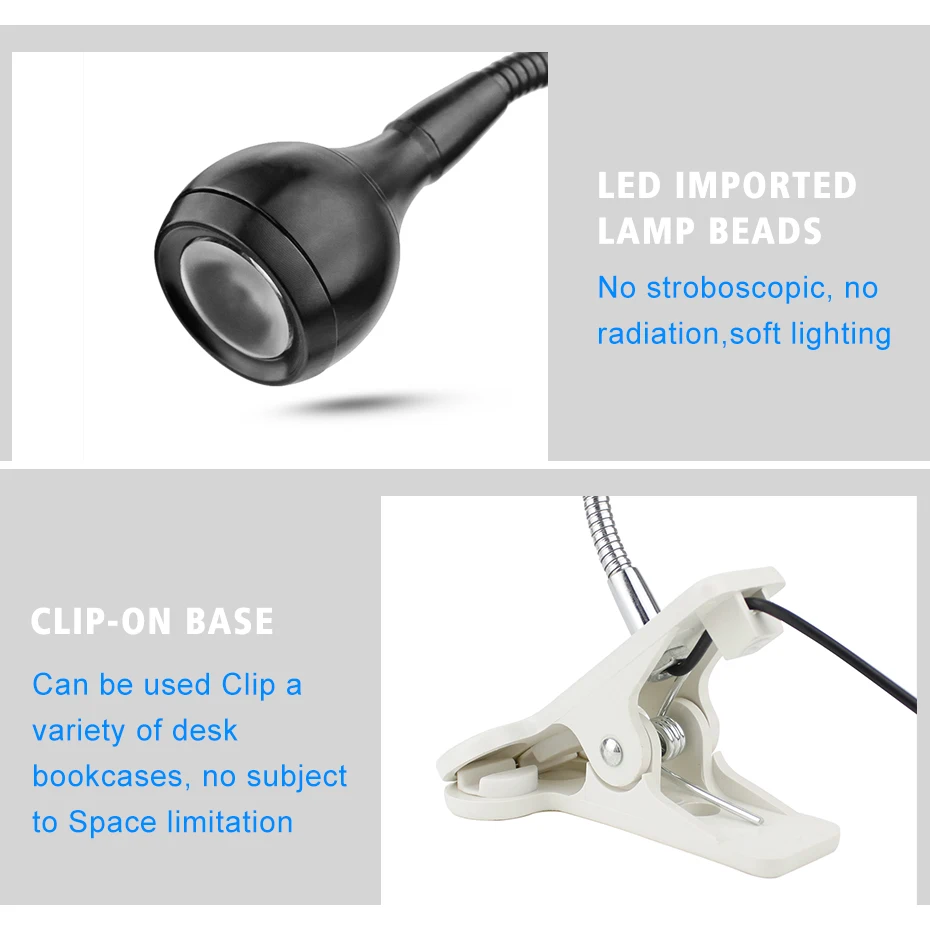 LED Desk Light With Clip USB Flexible Gooseneck Table Reading Lamp For Study Desktop Book Light 5V 3W Aluminum Desk Lamp USB LED Desk Light With Clip USB Flexible Gooseneck Table Reading Lamp For Study Desktop Book Light 5V 3W Aluminum Desk Lamp USB