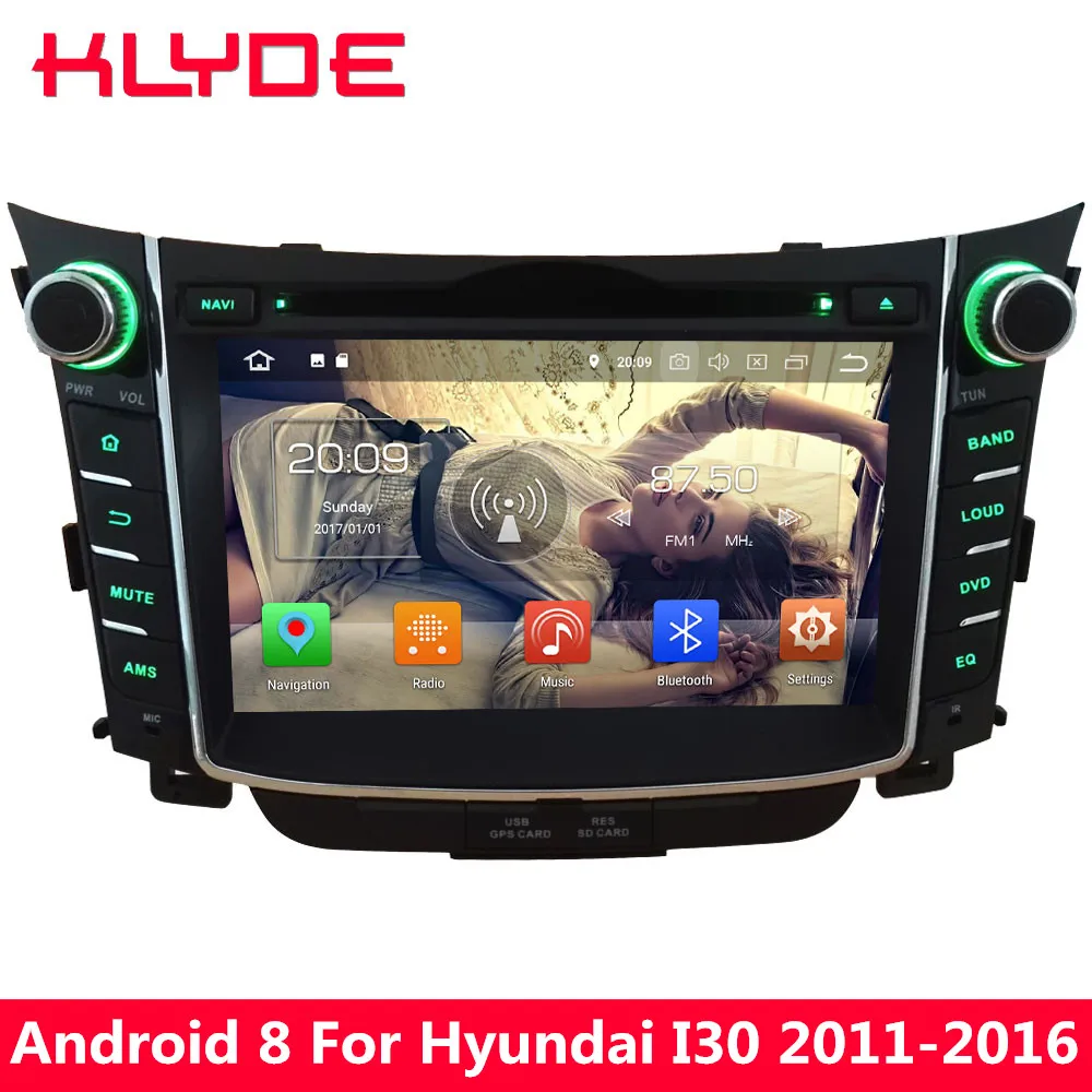 Clearance KLYDE 7" Android 8.0 7.1 4G Octa Core 4GB RAM 32GB ROM Car DVD Multimedia Player Stereo GPS Navigation For Hyundai I30 2011-2016 0