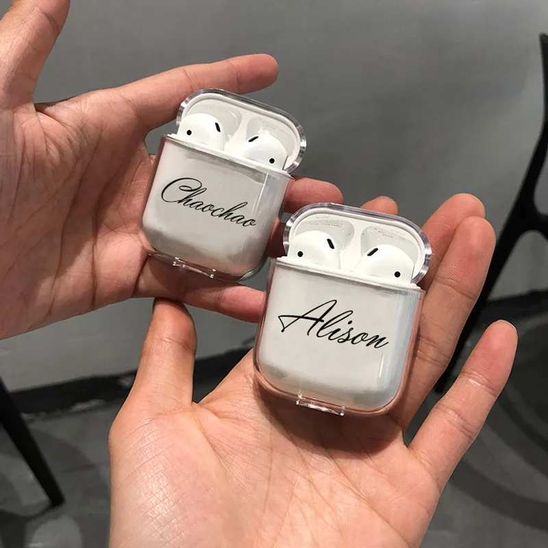 Cutomized name logo photo Hard Plastic Case For Air Pods Cover for Bluetooth Wireless Earphone Protective Accessory Case DIY Hot01