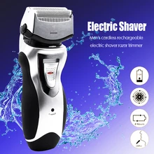 Kemei Men’s cordless rechargeable reciprocating double blades electric shaver razor trimmer floating heads hot sale face care