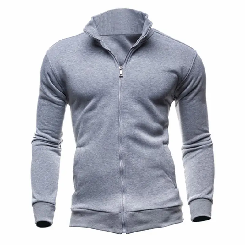 

New 2018 Men Hoodies Men's sweatshirt Black Stand Collar Zipper Streetwear hoodie Top Blouse Tracksuits Cardigan H9