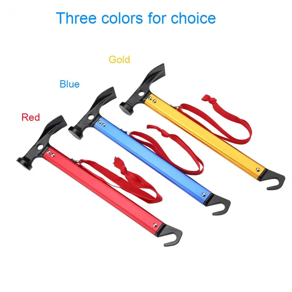 Outdoor Camping Tent Hammer Peg Stake Extractor Puller Lightweight Hiking Tool