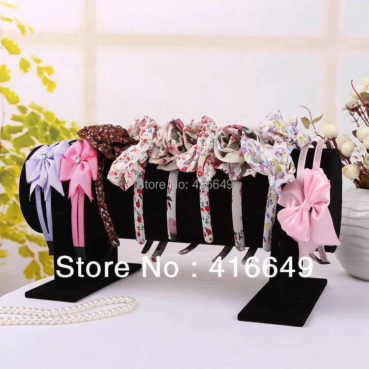 gratis verzending hoge kwaliteit zwart fluwelen haarband hoofdband houder winkel display stand rekhouder 11x50cm