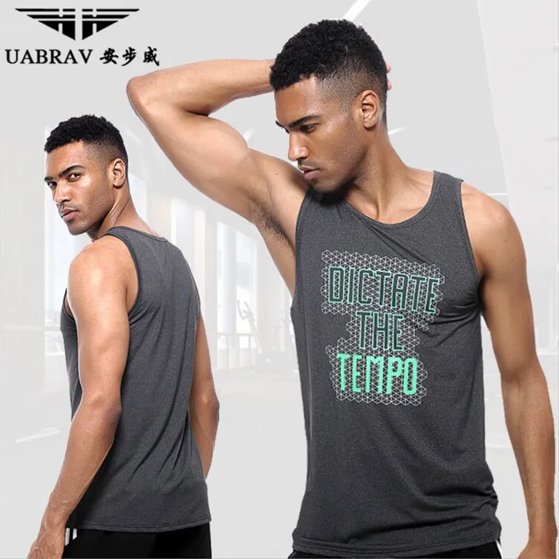 UABRAV Newest Running Vests For Men Gym Fitness Training Sleeveless