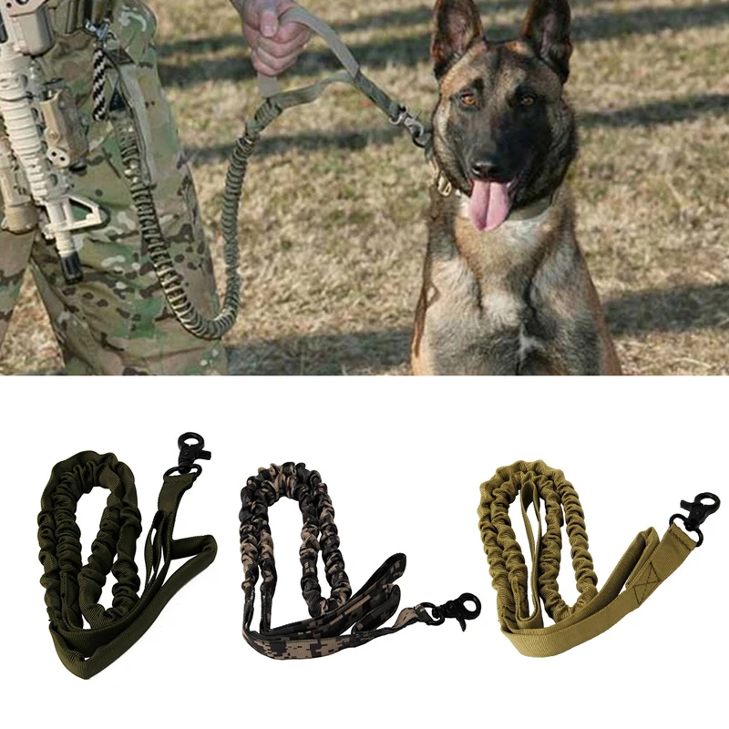 Nylon 1000D Tactical Military Police Dog Training Leash Elastic Collars