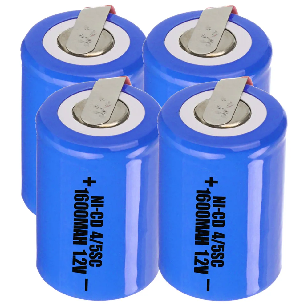 4 шт. 4/5SC батареи 1,2 в батареи для электроинструментов 1600 мАч nicd 3,3 см* 2,2 см цвет случайный