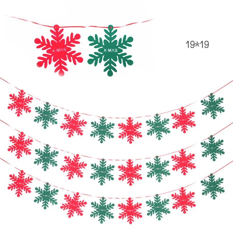 3 м DIY нетканый материал Рождественский флаги Санта Клаус цветочный овсянка баннеры Счастливого Рождества украшения дома Магазин Рынок номер Декор - Цвет: Зеленый