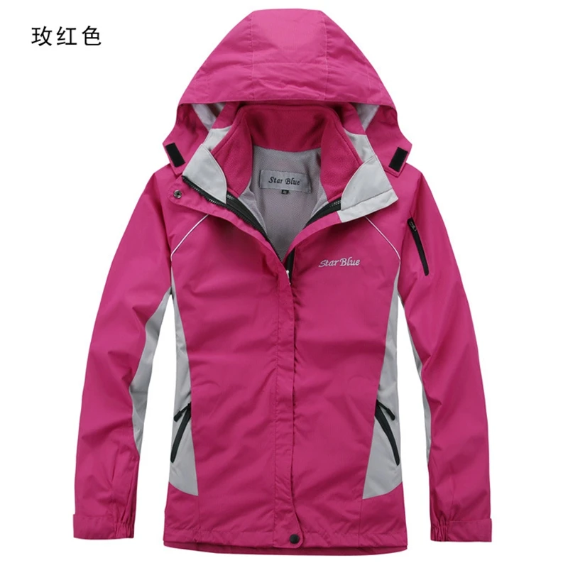 

Women's Spring Autumn Camping Jackets 3 in 1 Fleece Softshell Windstopper Tactical Windbreaker