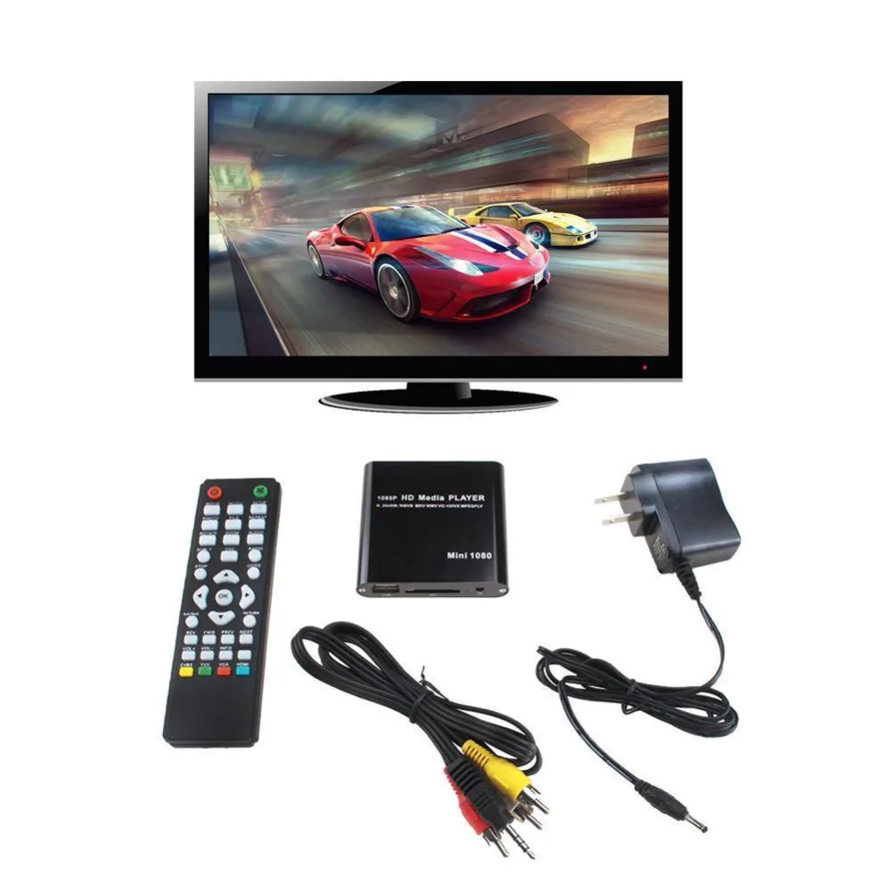 US Plug Mini HDMI Media Player 1080P Full HD TV...