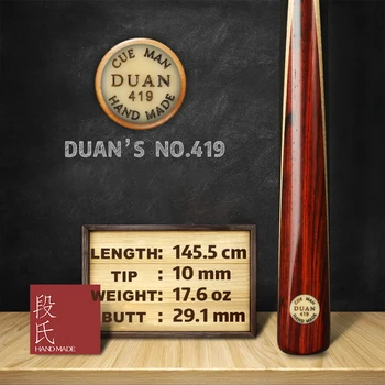 

China DUAN'S CUE Snooker Cue 100% All Handmade Professional Billiard Cue Black 8 Athelete 10 mm Tip Billiard Stick Kit NO.419