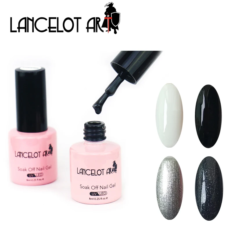 LANCELOT ART UV светодио дный Led Лак для ногтей Белый Черный Цвета УФ-гель Soak Off Nail Art долговечный гель Professional бренды лаков для ногтей