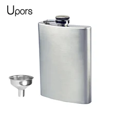 Paslanmaz Çelik 7oz Cep Cep Hip Flask Alkol Viski Likör Şişesi Metal Çubuk ve Açık Spor Mini Şişe Huni waterKoker