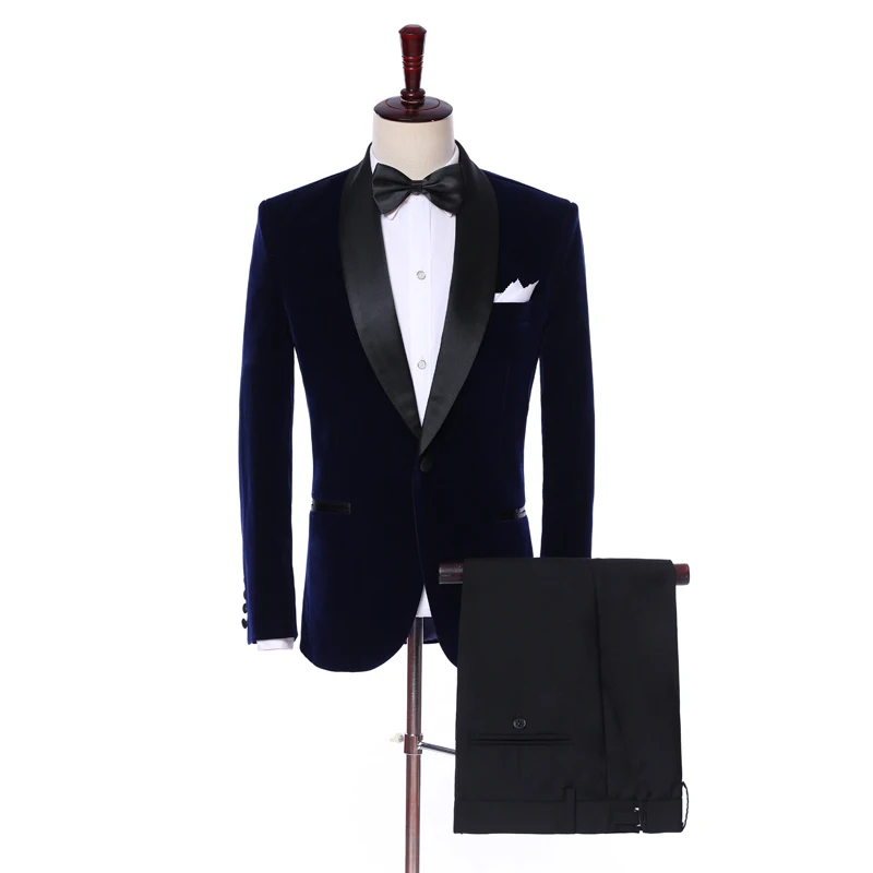 

2019 New Luxury Mens Suits Jacket Pants Formal Dress Men Suit Set Wedding Suits Groom Tuxedos (Jacket+Pants)