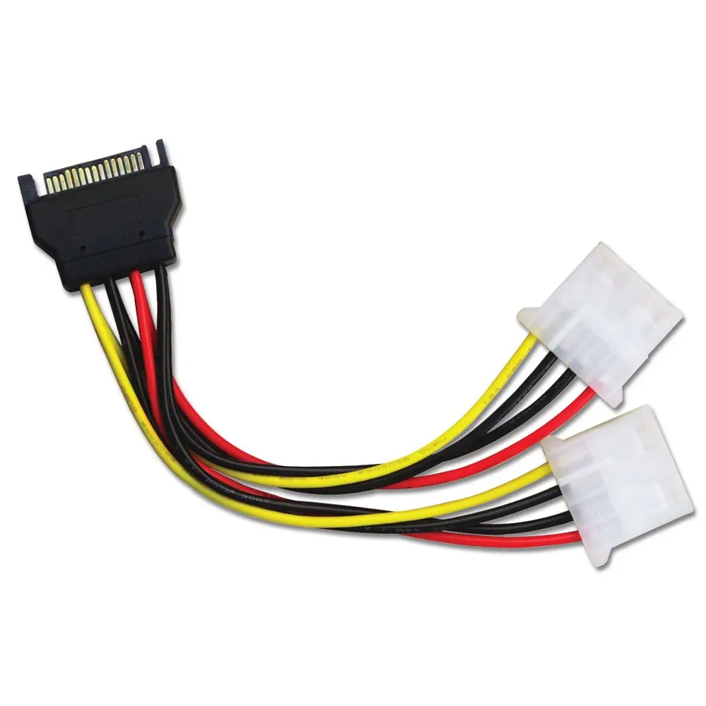 Buy 15 Pin SATA Male to 4 Pin Molex 2 Female IDE HDD