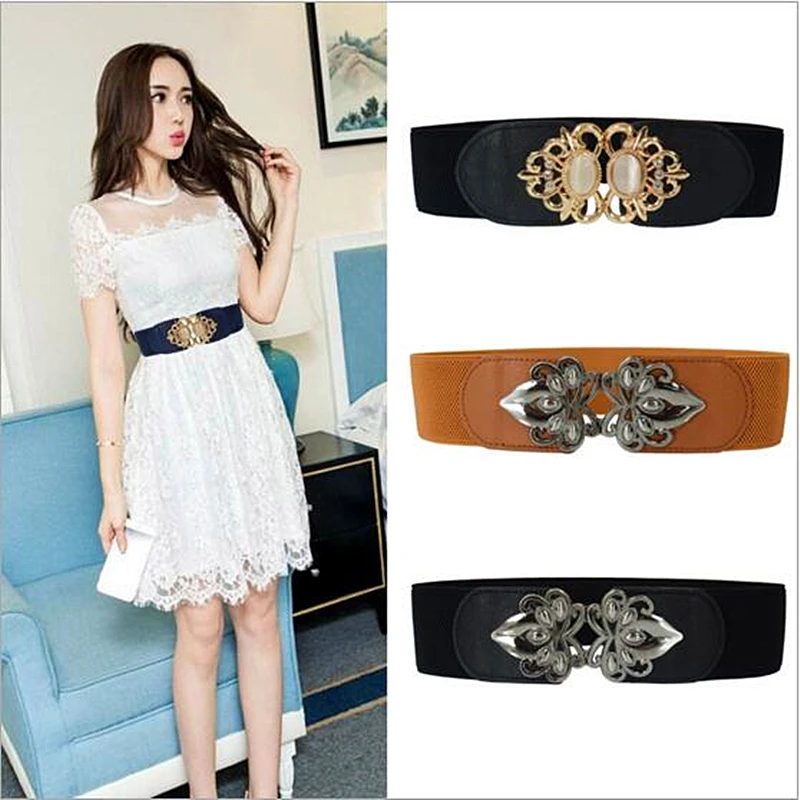 European and American Style Belts For Women 6cm Wide Female Elastic ...