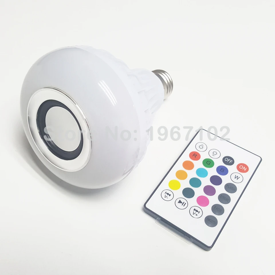 Смартфон беспроводной 12 Вт E27 светодиодный Bluetooth динамик лампочка светильник музыка воспроизведение RGB светильник ing с пультом дистанционного управления