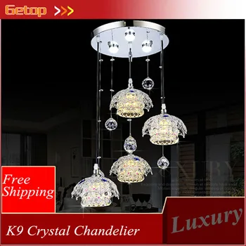 

Modern Lustre LED Crystal Pendant Lamp 1/3/4 Heads LED Chip Lights Artistic Restaurant Ceiling Lamp Fixtutres Free Shipping