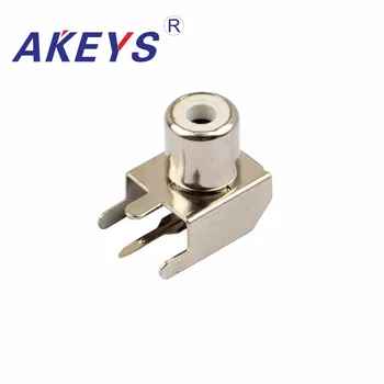 

20PCS AV-8.4-3A WHITE PCB Mount 4 PINS AV Concentric Outlet 1 RCA Female Socket Connector