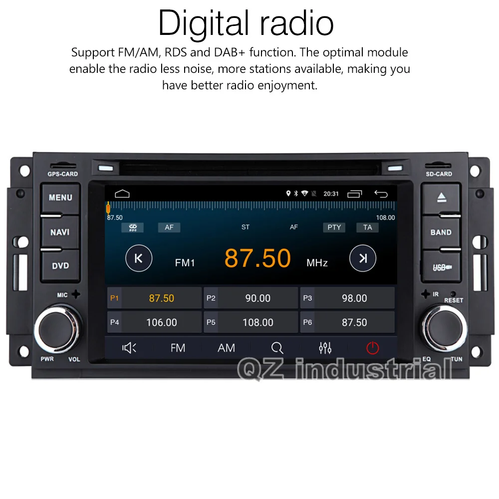 Flash Deal QZ industrial 6.2" Android 8.1 car dvd player For JEEP Wrangler Compass Patriot Grand Cherokee Commander Dodge with radio BT map 3