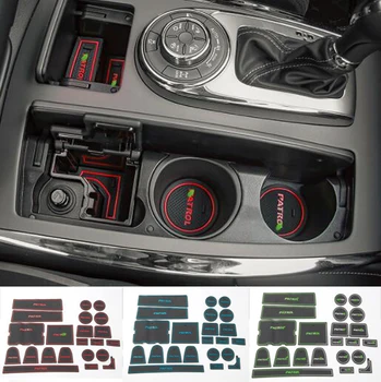 

New Arrival Door Groove Anti Slip Mat Silica Red Blue Fluorescent For Nissan Patrol Y62 2017 Up Free Shipping