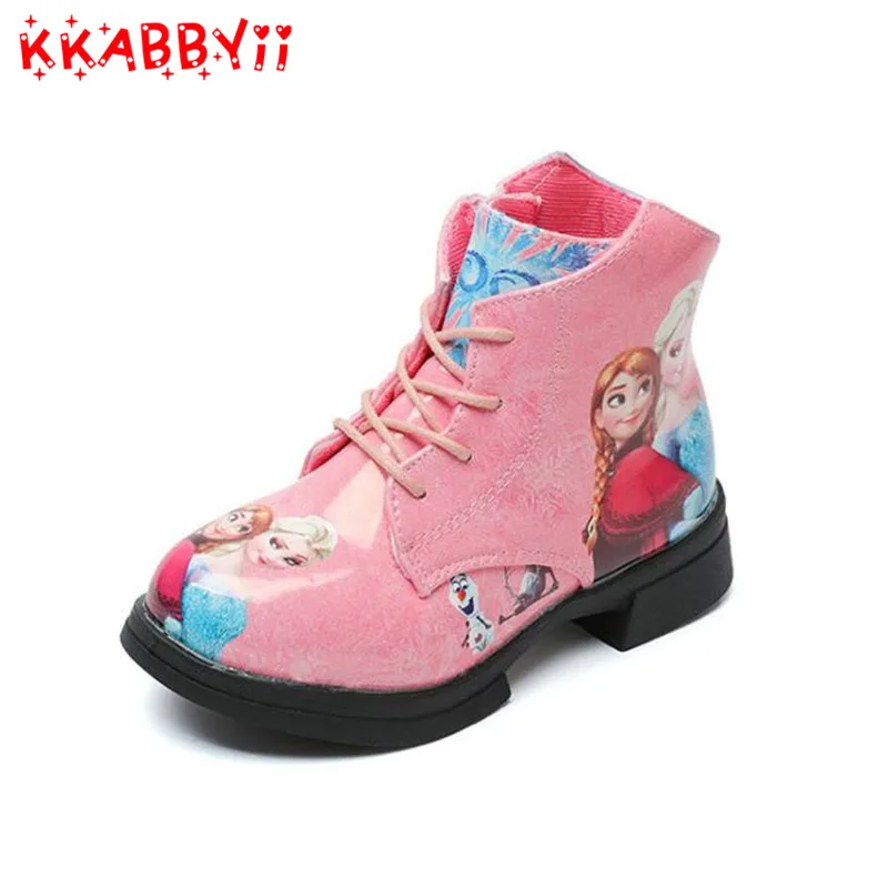 

Autum Winter New Comfortable Baby Girls Boots PU Leather Print Fashion Boots Cartoon Short Boots High-Quality Child Shoes