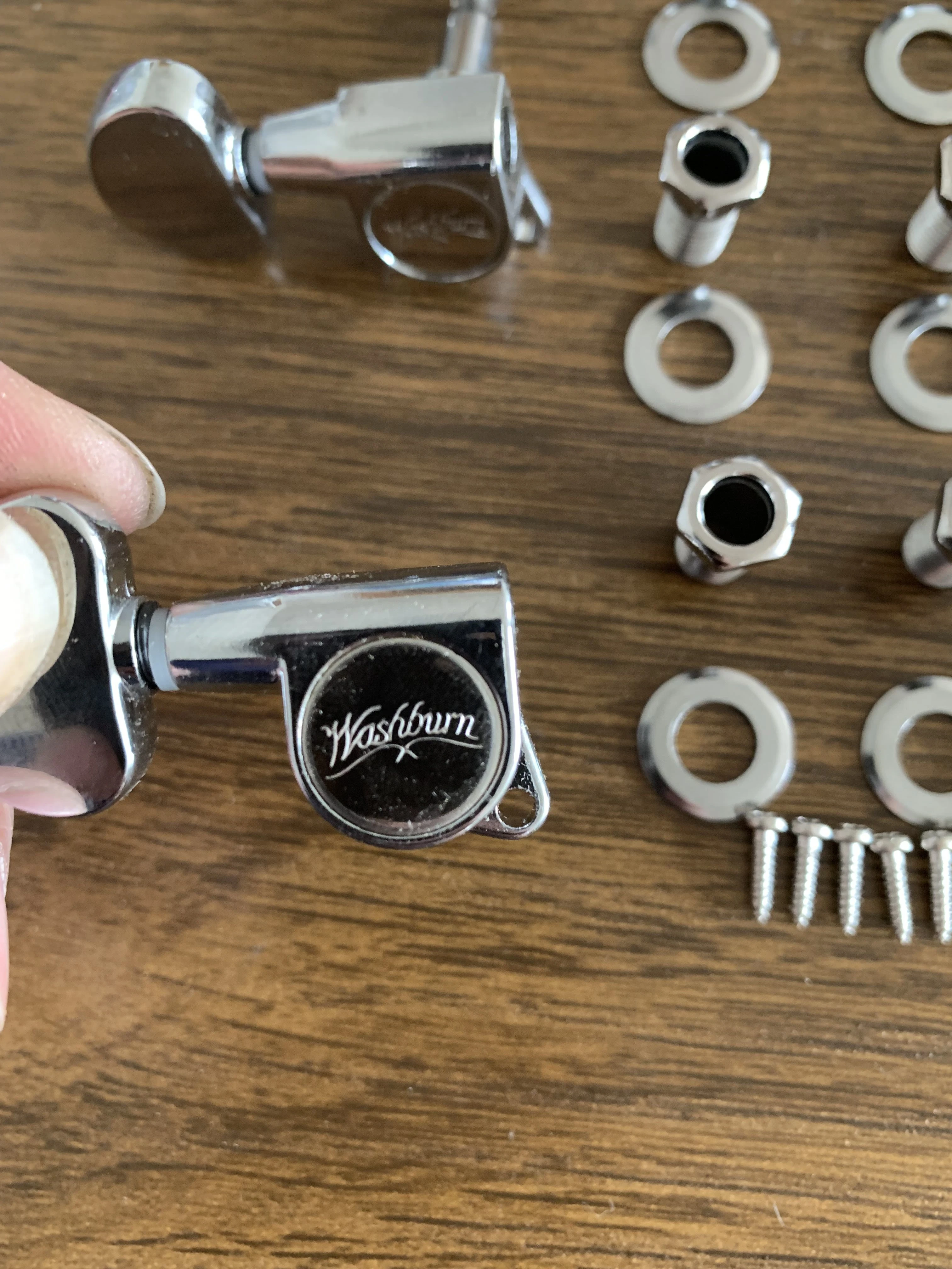 

Genuine Washburn Machine head Tuners Pegs Chrome Color(3R+3L) Made in Korea