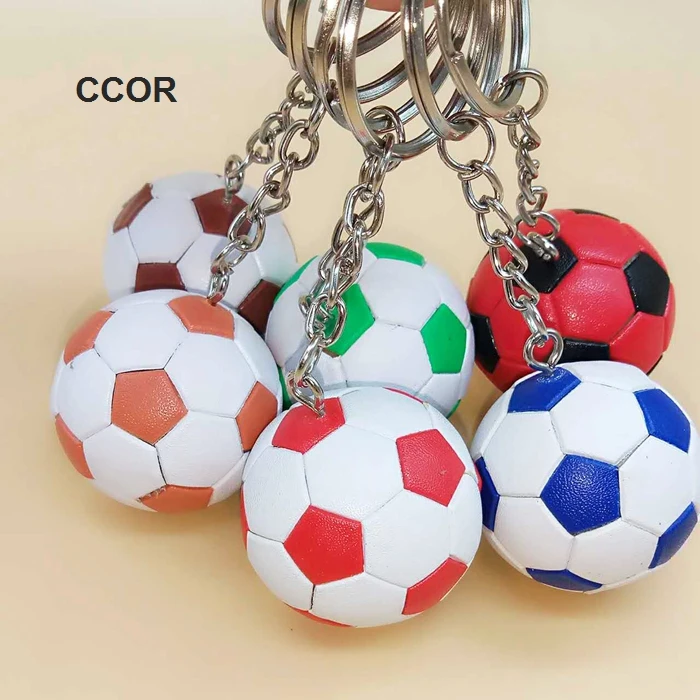 6PCS/Set, Sport Goods Keychains, 40mm Dia. Big Soccer KeyChain, Balls