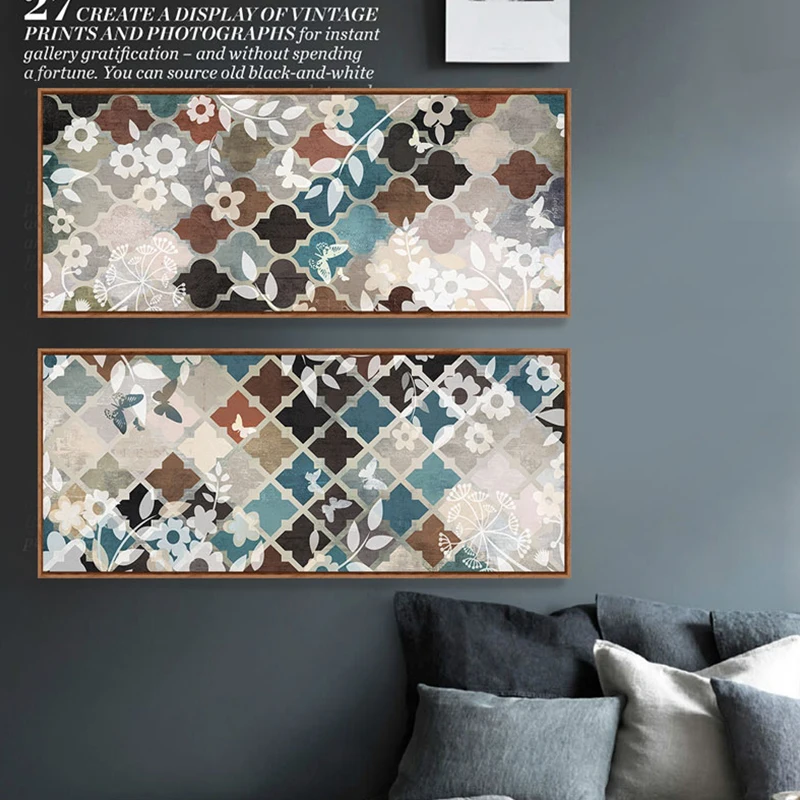 

Modern decorative pattern canvas art texture color in digital printing Morocco living room wall art home decoration original