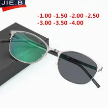 Ретро очки солнцезащитные очки переход фотохромные близорукость очки Мужчины Женщины полный кадр очки рецепт очки Рамка очки с диоптриями очки круглые-1-2-3-4