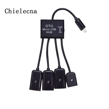 

Chielecna Hot Sale 4 Port Micro USB2.0 Power Charging OTG HUB Cable For Smartphone Table