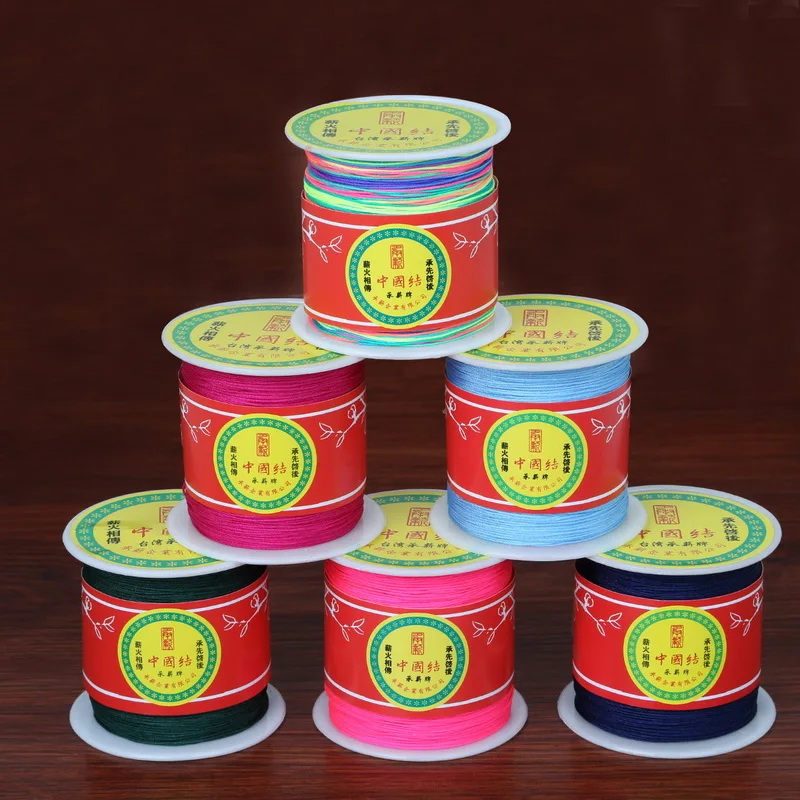 

Wholesale 150Yard/Spool 0.4MM Mix Color Nylon Chinese Knotting Macrame Cord Braided DIY Beading String Thread