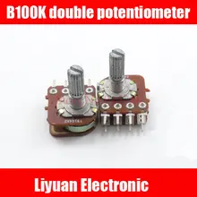 5 шт. B100K двойной потенциометр 8pin усилитель мощности потенциометр