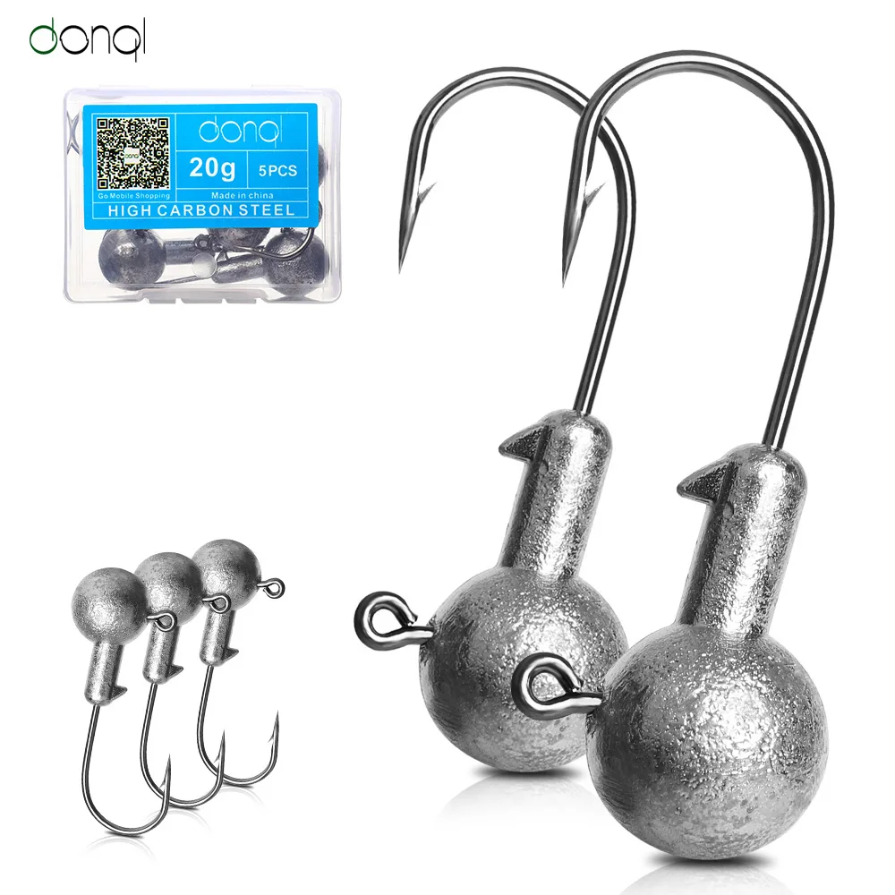 DONQL 5 шт./кор. Jig Head для рыболовного грузила крюк 1 20 г кривошипно sharp Barb мягкие