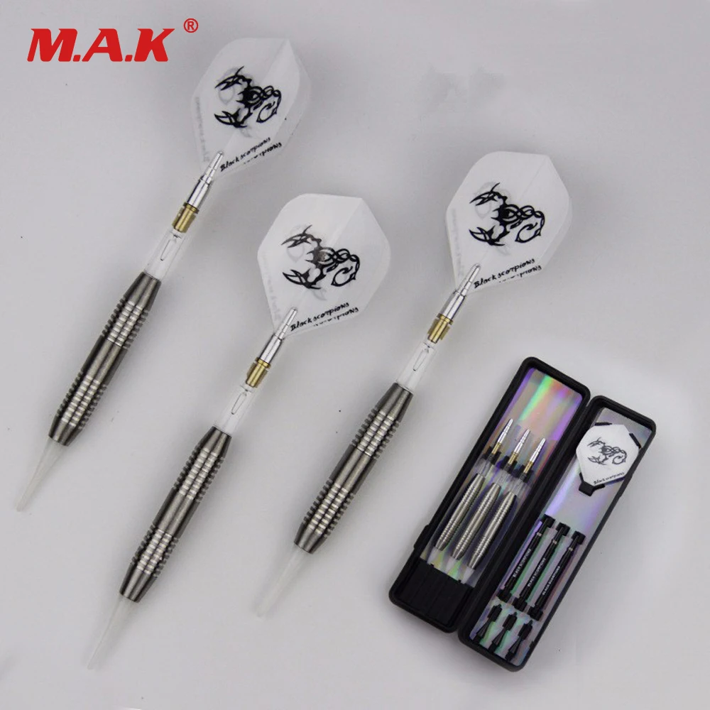 

3pc Stainless Steel Darts Tube Safe Plastic Darts Tip Aluminum Dart Rod With White Dart Wing Flight Free Shipping