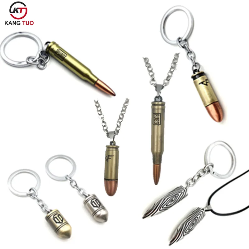 

Game World Of Tanks Key Chain CF Bullet Keychain Key Bullet Necklace PUBG Keychain For Player's Gifts War Wolf 2 Bullet Pendant
