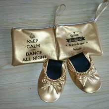 Деди комфортабельный партия обуви roll up балерина обувь с мешком