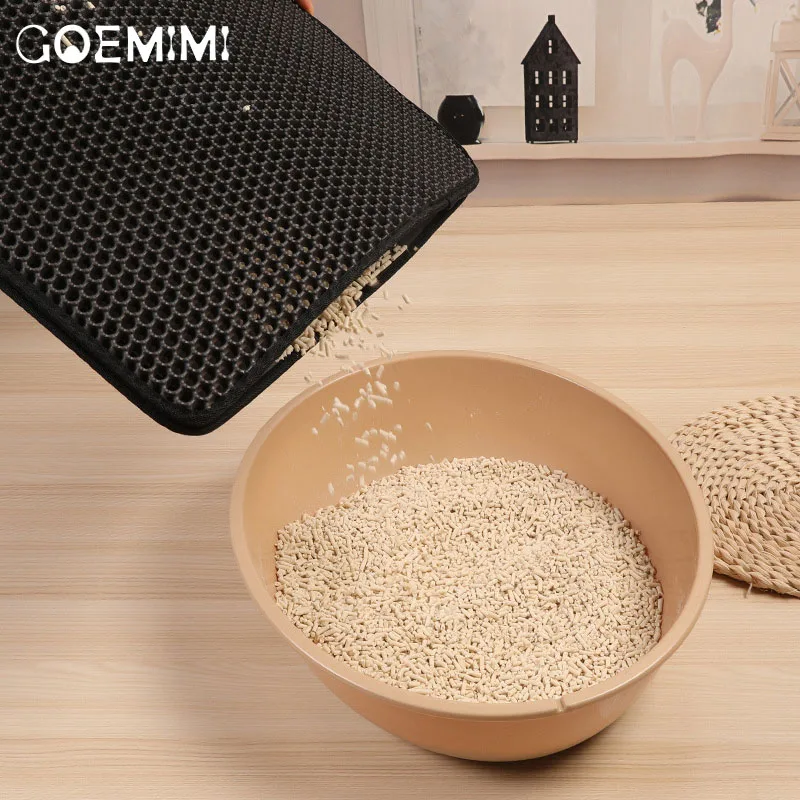

Waterproof Pet Cat Litter mat Washable Double Layer Trapping Pet Mat Kitten Toilet Mats Feeding Non-slip Litter Cat Floor Pad