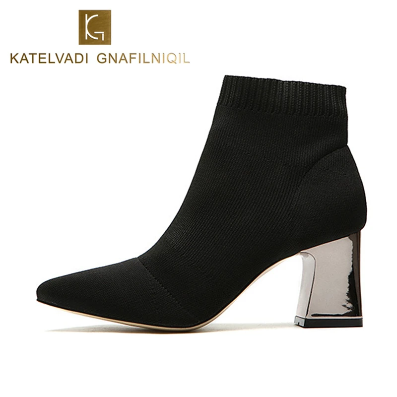 womens winter square ankle boots