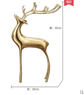 Пригласительные деньги Чистый медный олень искусство работа винный шкаф украшения для дома мебель гостиная крыльцо ТВ шкаф чистое руководство - Цвет: 20x35cm