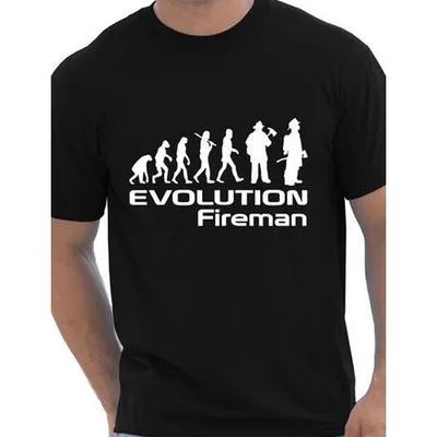 Для мужчин хлопок O Средства ухода за кожей шеи футболки Эволюция Пожарный футболка больше Размеры и Цвета Новый Для мужчин с коротким