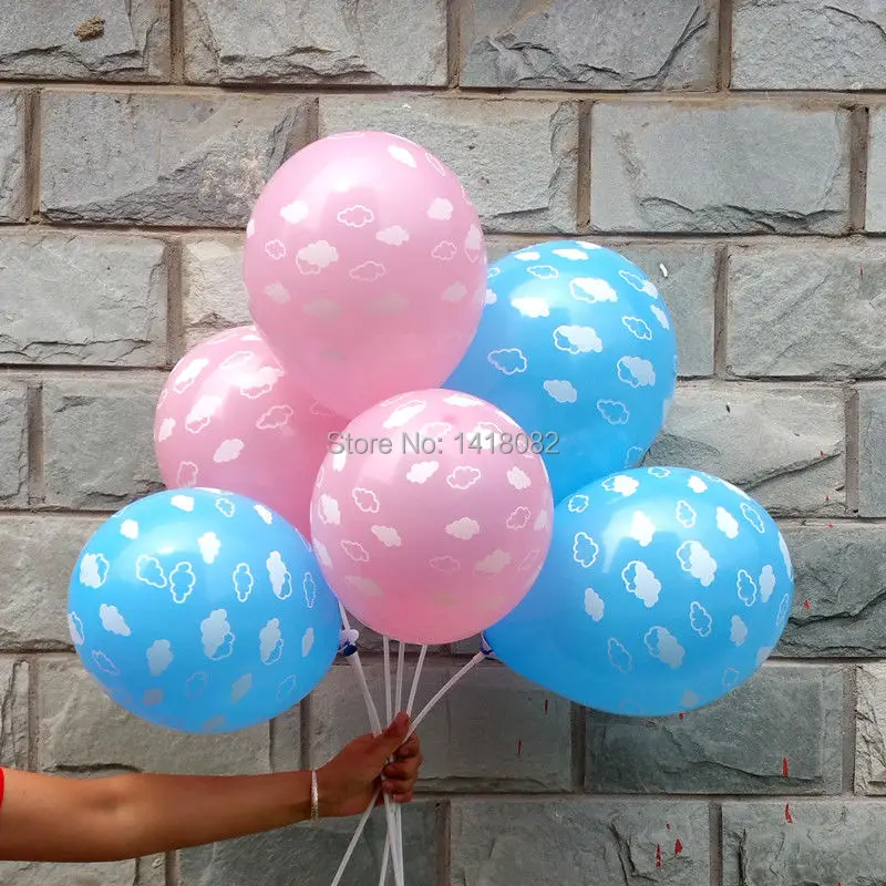 30 шт./лот голубые и розовые облака шар 12 дюймов круглый шар игрушки для детей день рождения поставки