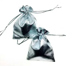 11*16 см 1000 шт. ручной работы серебряный шнурок Сумки для свадьбы/Вечеринки/подарок/браслеты/ожерелье чехлы Ювелирная упаковка Дисплей Сумки