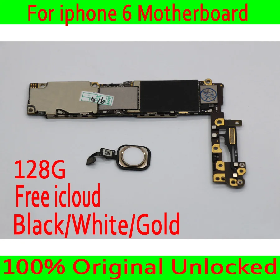 

128GB for iphone 6 4.7inch Motherboard with Touch ID,100% Original unlocked for iphone 6 Mainboard+Full Chips,Black /White /Gold