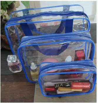 

Cosmetic bag PVC transparent waterproof cosmetic bag three-piece wash rinse package package travel multi-functional storage 0437