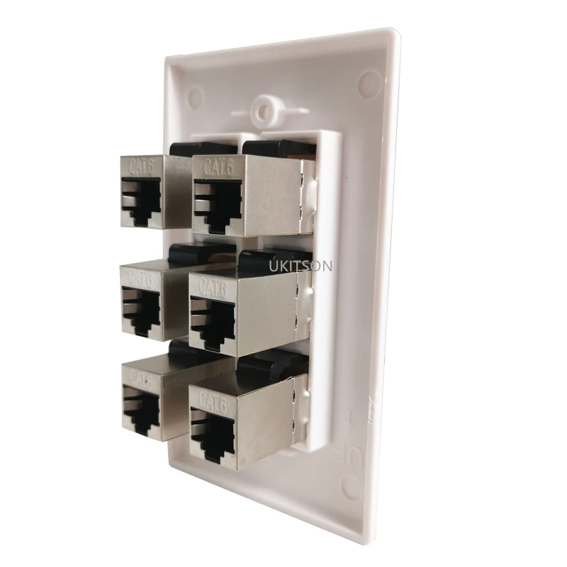6 Ports Shielded CAT6 Keystone Jack Faceplate pic 5