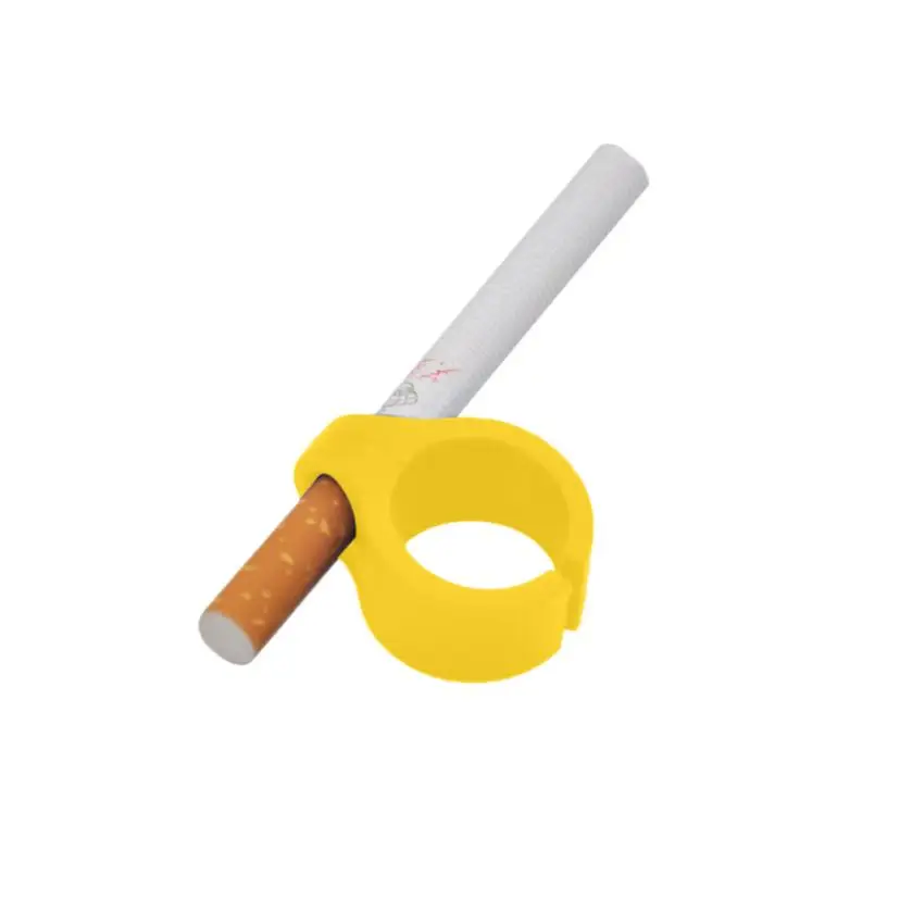 1 шт силиконовый держатель для сигарет с кольцом на палец для обычного курения силиконовый держатель для сигарет - Цвет: Yellow