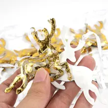 reindeer Christmas tree decorations 24pcs gold & white metal deer crafts Christmas gifts Christmas tree ornaments for home