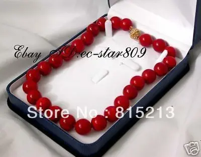 

ddh0018 AAA 18" 16mm nature red round coral necklace 28% Discount (A0325)