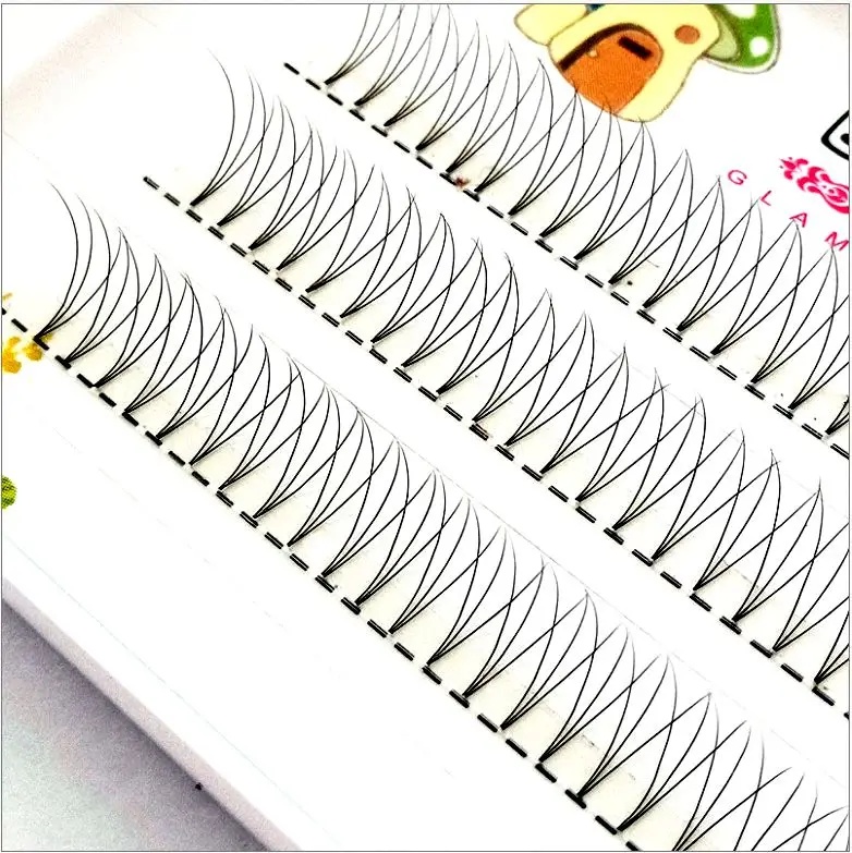 

New 3D Russian Volume Eyelashes Extension Short Stem Pre made Fans C curl Mink Lash Hot Selling Eyelash Individual Extensions