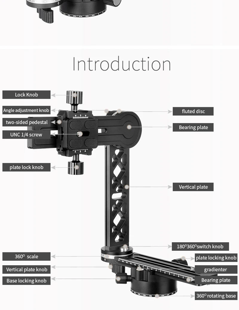 XILETU 720PRO-2 360 градусов панорамная головка штатива полный спектр универсальная совместная камера кронштейн